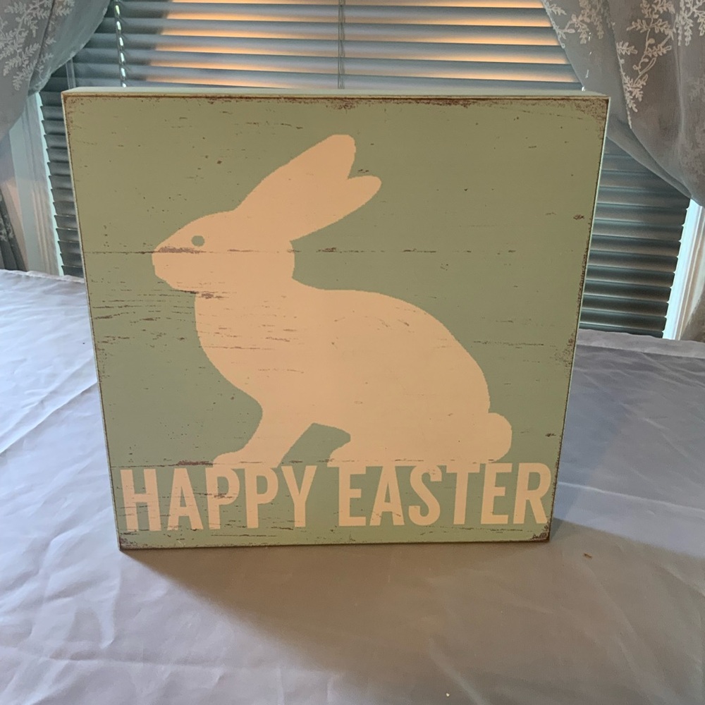 Happy Easter Bunny Wall Decor - White and Green